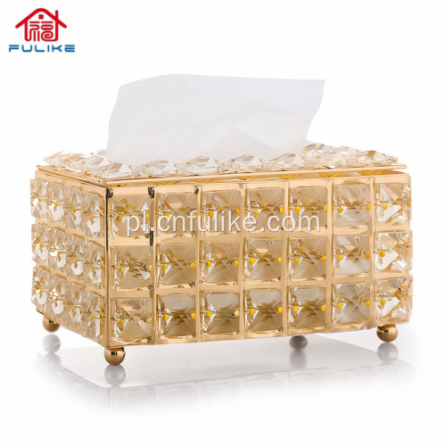 Lekkie luksusowe kryształowe pudełko na chusteczki artystyczne kreatywny karton na serwetki z dekoracjami biurka w salonie